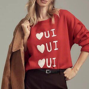 Maeve Red Sweatshirt with White Print